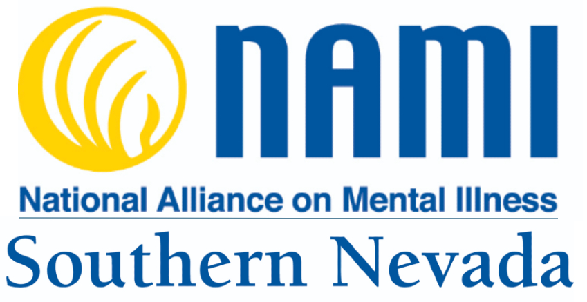 NAMI Southern Nevada logo with a yellow spiral emblem and blue text.