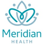 Blue lotus logo above the words Meridian Health in blue text.